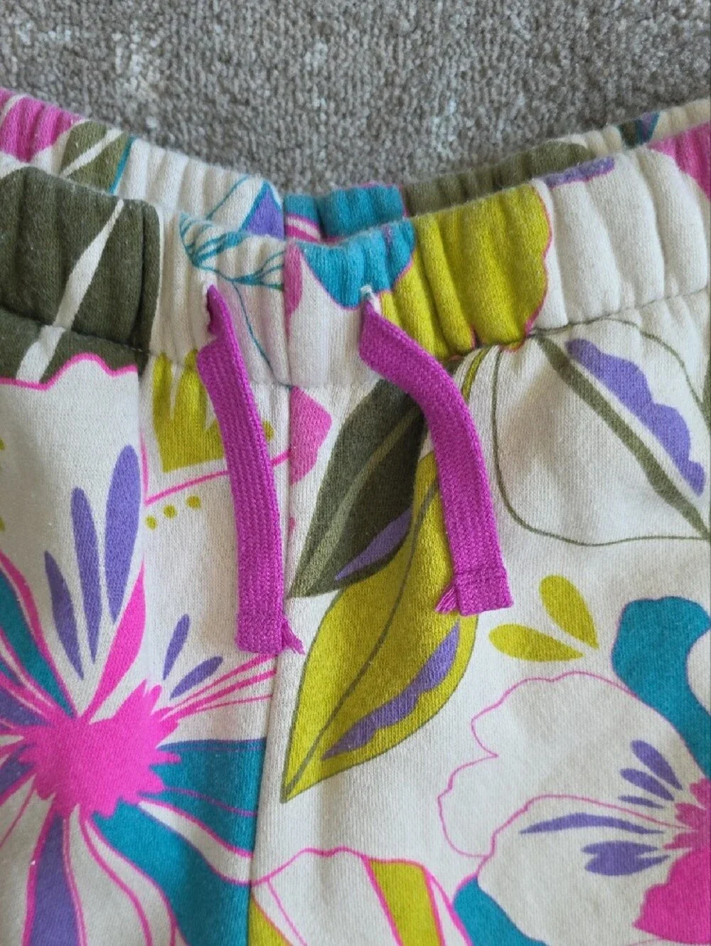 GAP Girls Floral Sweatpants in Pink, Green, Blue